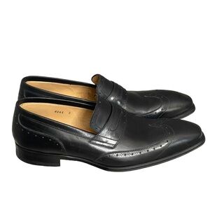 Stefano Branchini black leather men‎ shoes size 8 Authentic!!